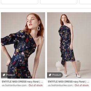NEW C/MEO Collective Navy Floral Entitle Dress